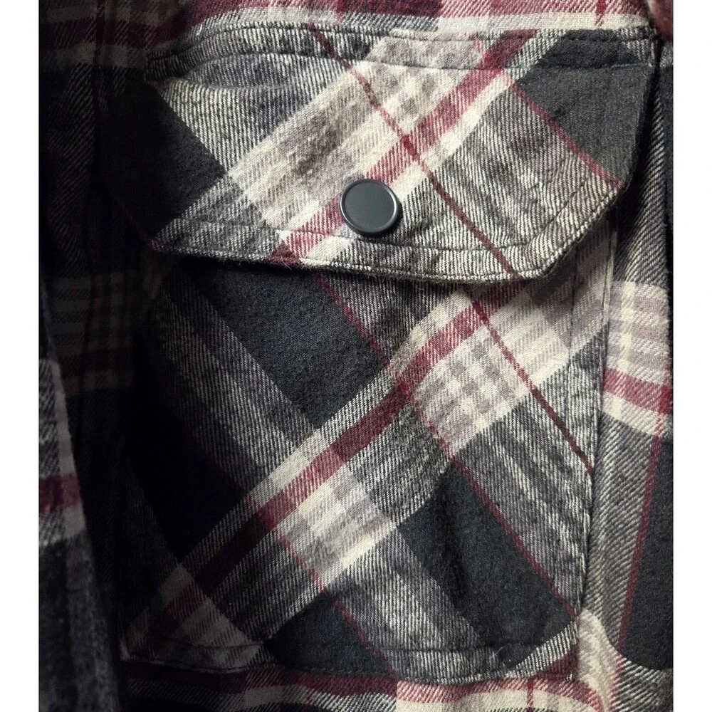 Boston Traders Men's XL Hooded Quilted Lined Flannel Jacket Shacket Plaid